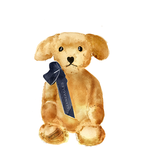 watercolour image of a teddy bear