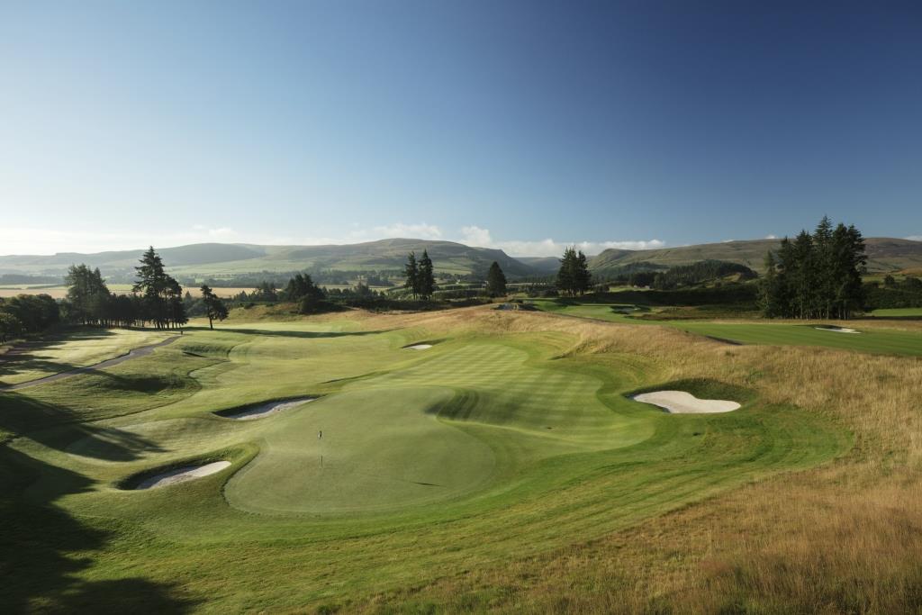 Das 18. Loch des PGA Centenary Course in Gleneagles