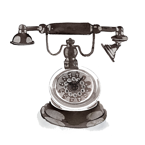 Watercolour image of a telephone