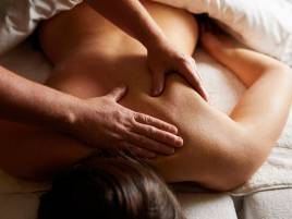 A woman being massaged in the spa at Gleneagles
