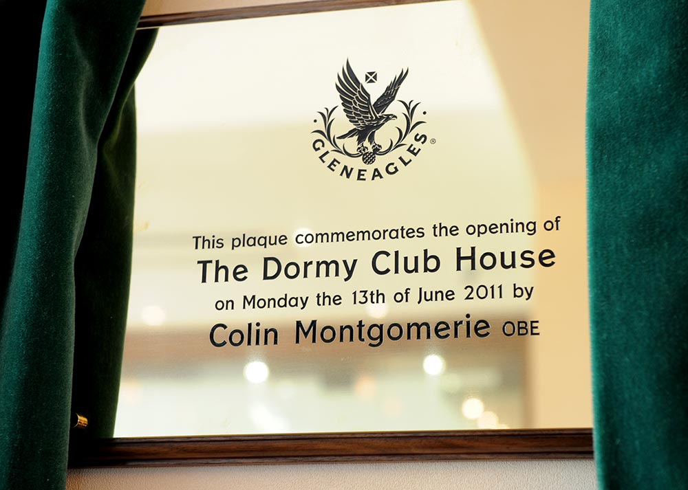 Plaque commenmorating the opening of the Dormy Clubhouse in 2011