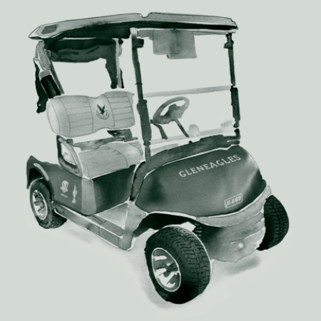 Illustration of a golf cart at Gleneagles