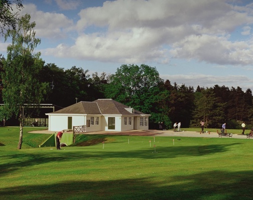 The PGA National Academy building and driving range at Gleneagles