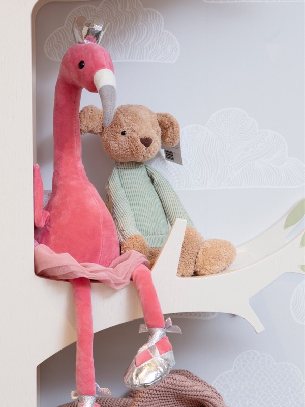 A flamingo and bear toys in Hop & Scotch