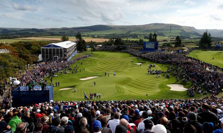 The 18th Hole of the PGA Centenary course at Gleneagles during the 2014 Ryder Cup
