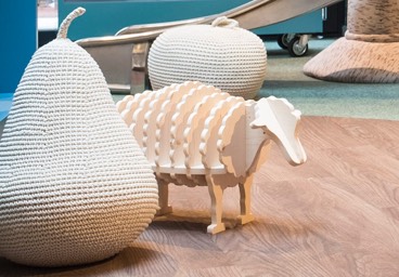 A wooden sheep toy in Little Glen at Gleneagles