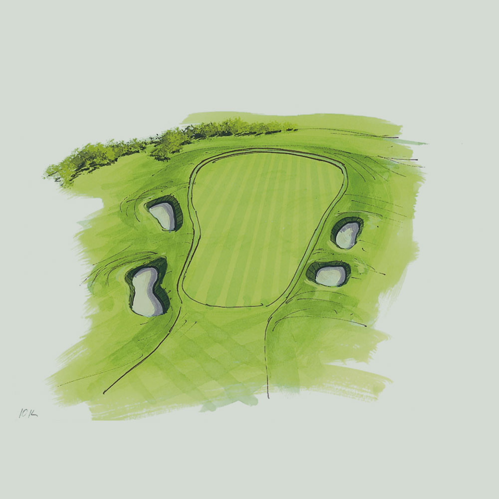 Illustration of the 10th hole of the King's Course at Gleneagles