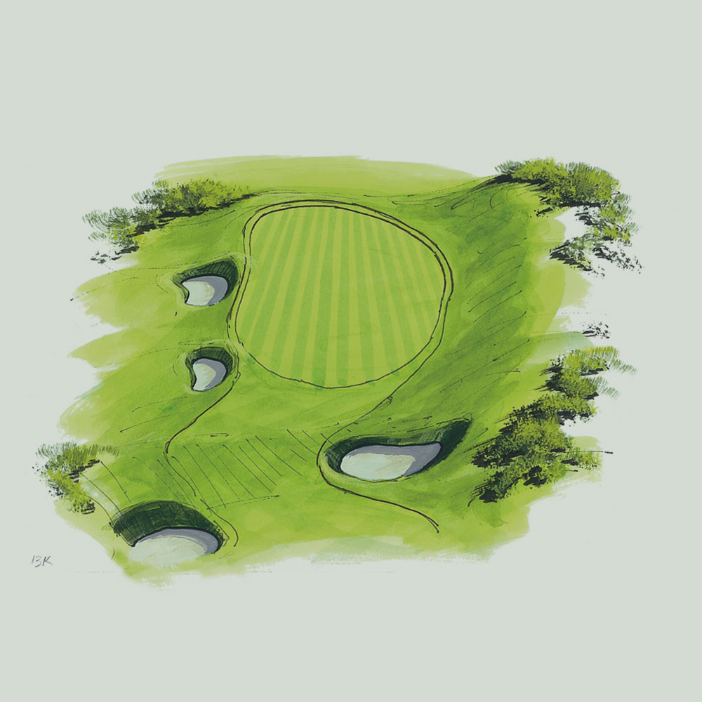 Illustration of the 13th hole of the King's Course at Gleneagles