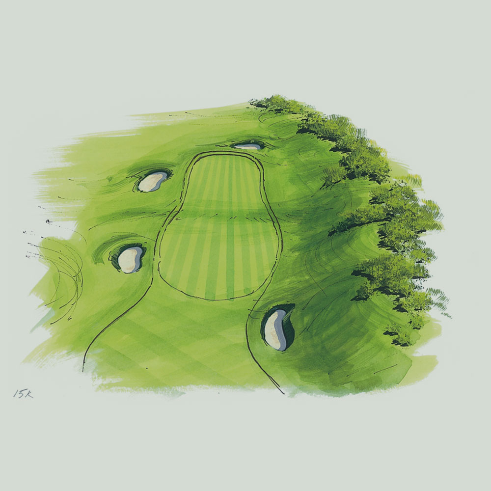 Illustration of the 15th hole of the King's Course at Gleneagles