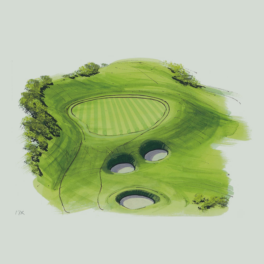 Illustration of the 17th hole of the King's Course at Gleneagles