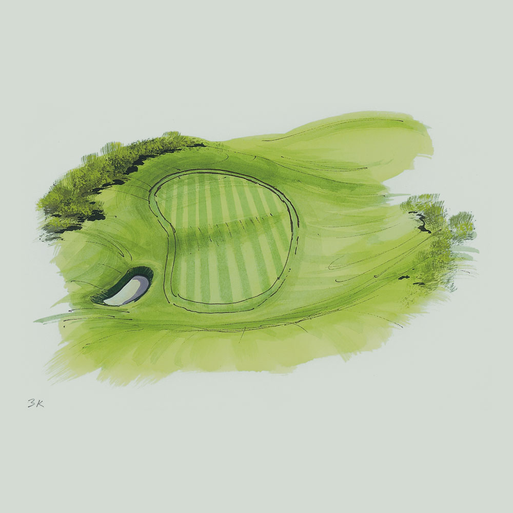 Illustration of the 3rd hole of the King's Course at Gleneagles