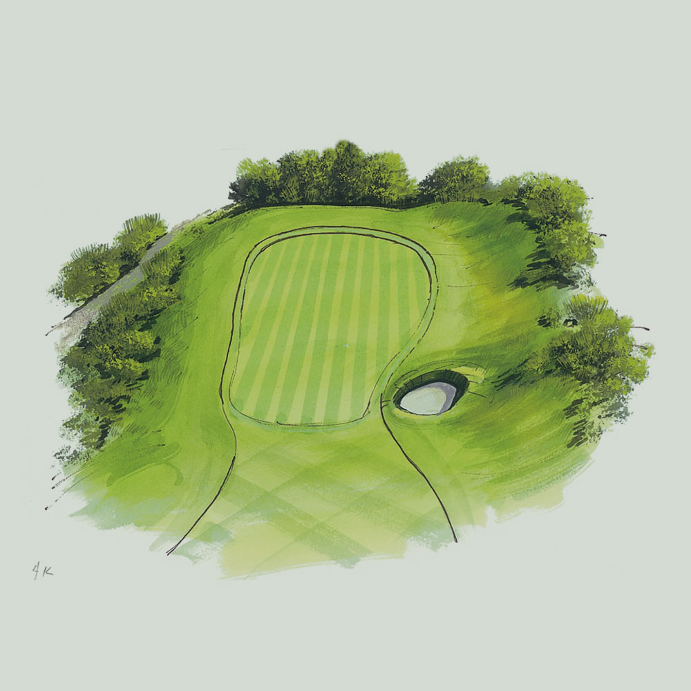 Illustration of the 4th hole of the King's Course at Gleneagles