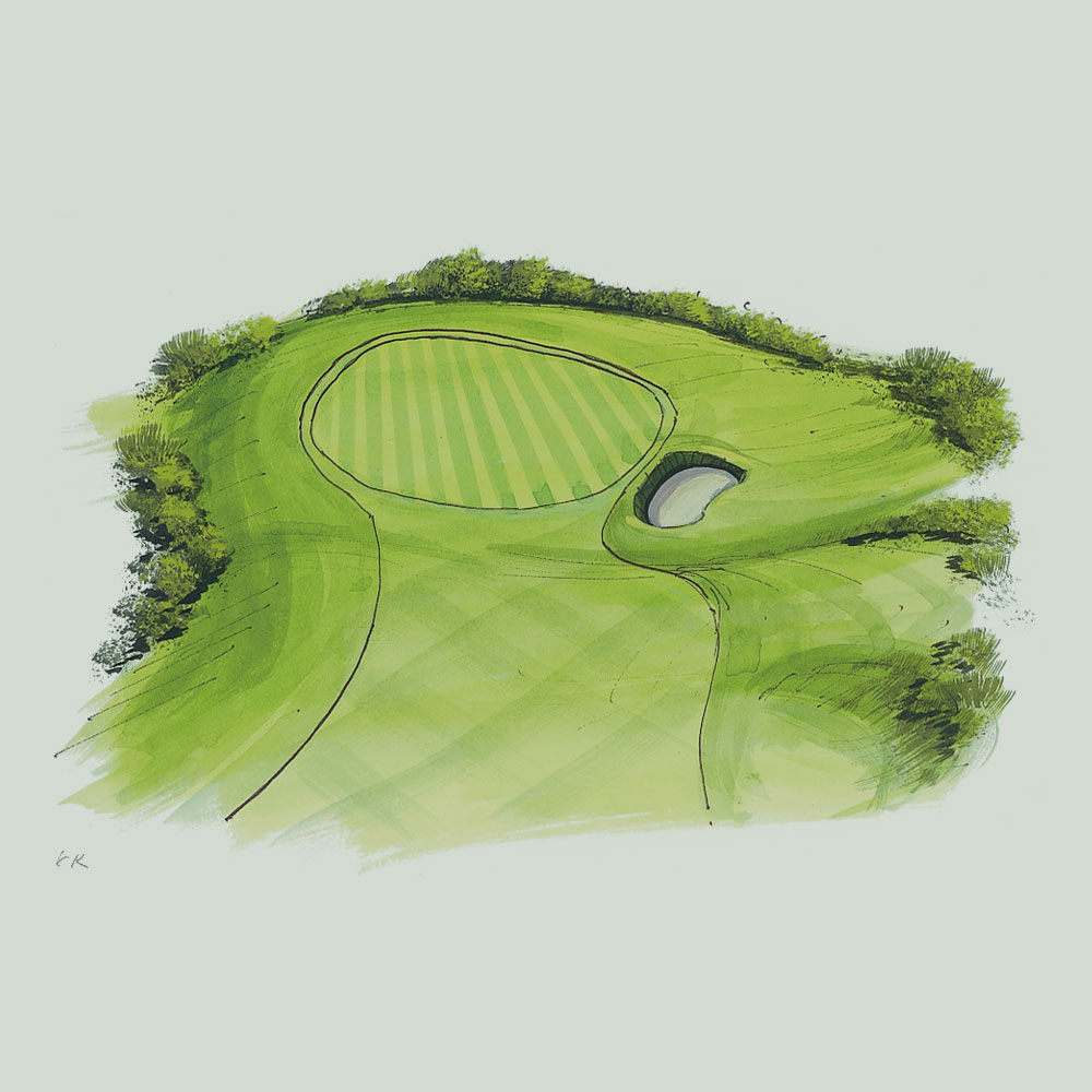 Illustration of the 6th hole of the King's Course at Gleneagles