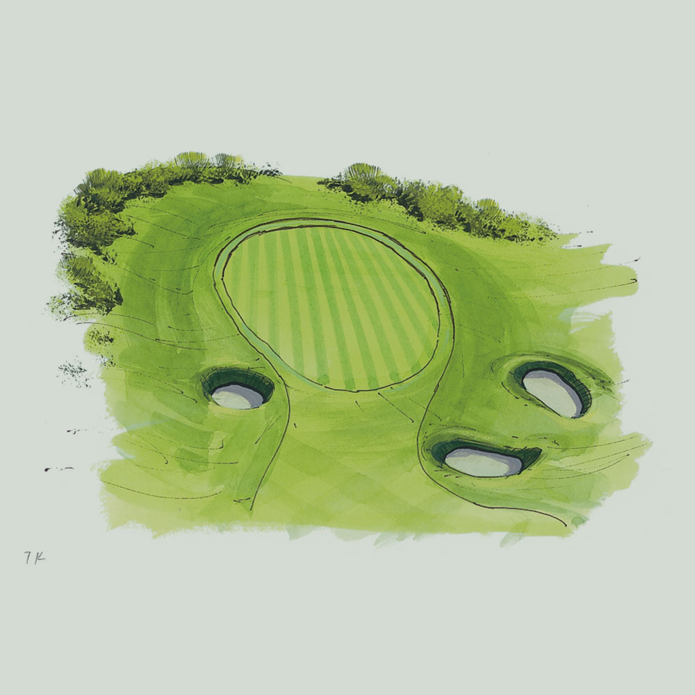 Illustration of the 7th hole of the King's Course at Gleneagles