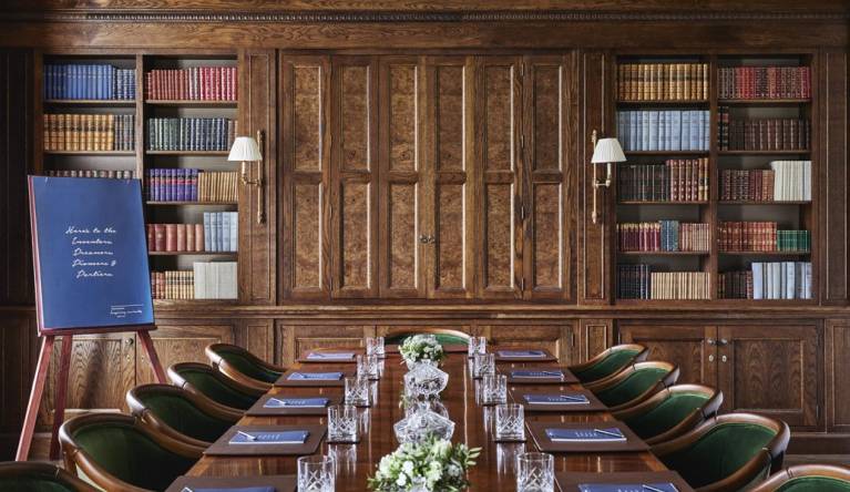 The broadcasting room at Gleneagles set up for a board meeting