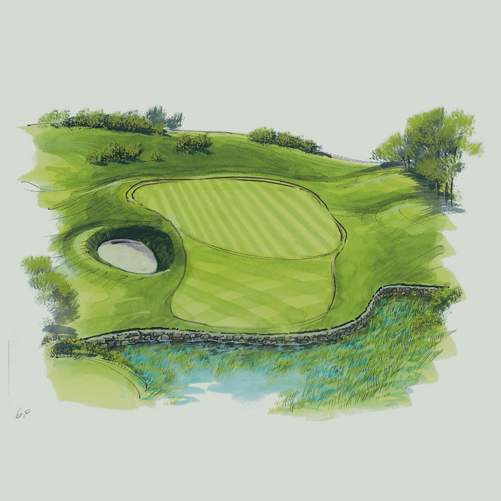 Illustration of the 6th hole of the PGA Course at Gleneagles