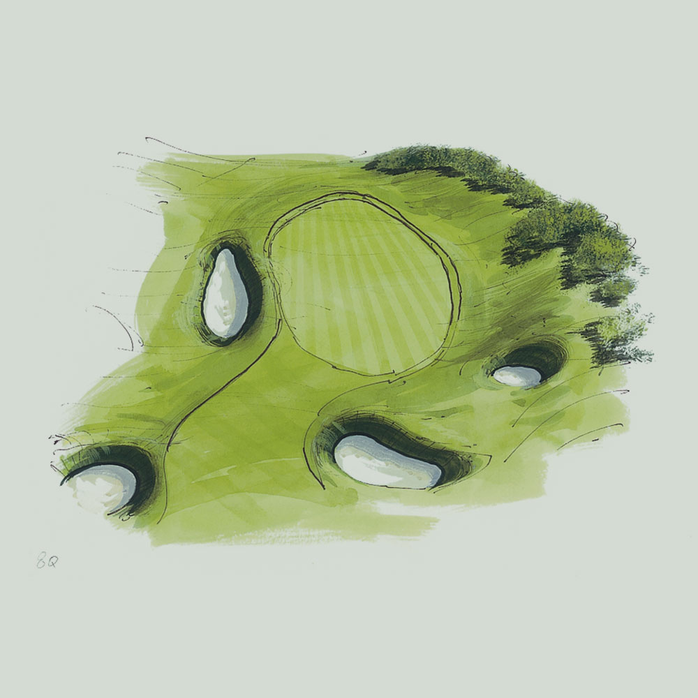 Illustration of the 8th hole of the Queen's Course at Gleneagles