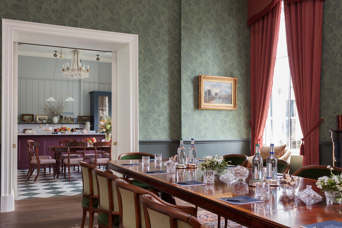 The broadcasting room set up for a meeting
