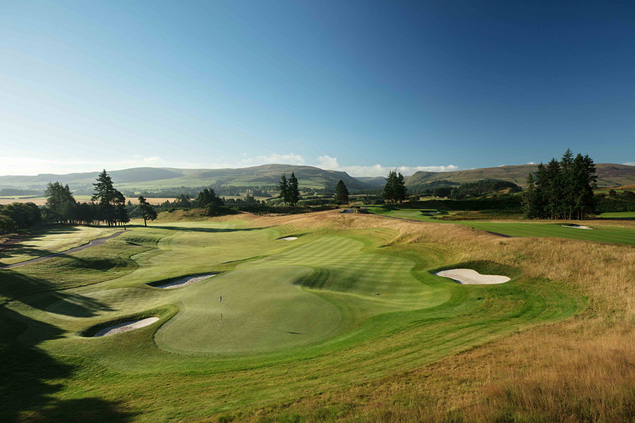 A view of the famous 18th hole of the PGA Centenary course at Gleneagles