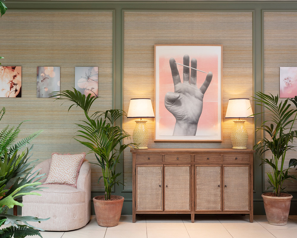 Calming palms and a comfotable chair at the spa at Gleneagles