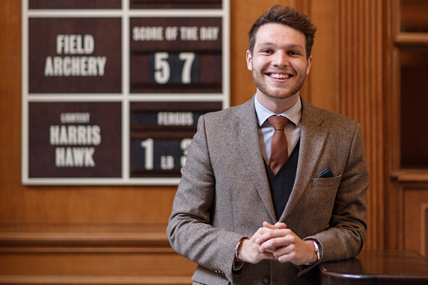 Young receptionist in Gleneagles lobby