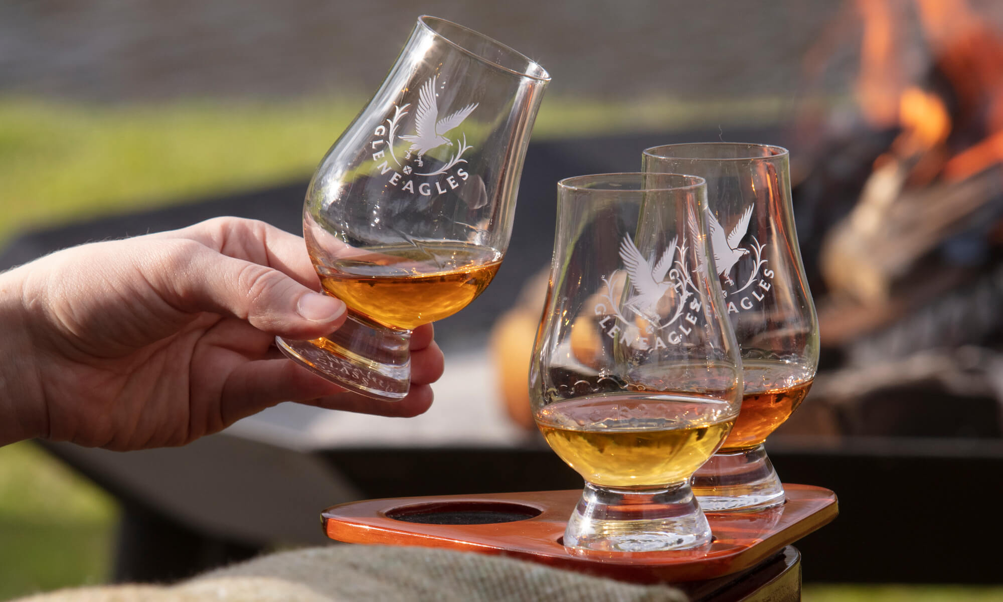 Whisky outdoor at a fire pit