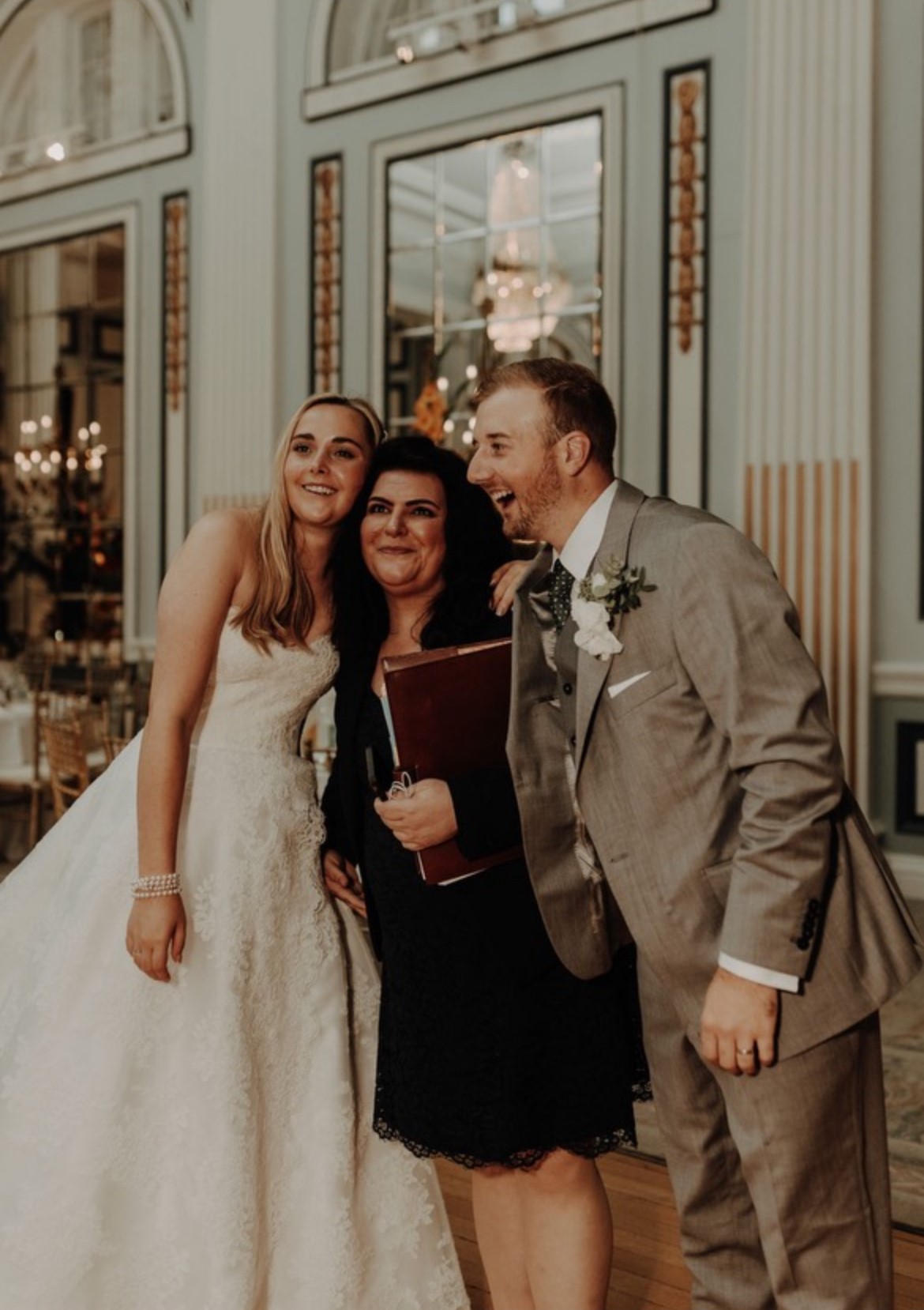 Leilah with wedding couple