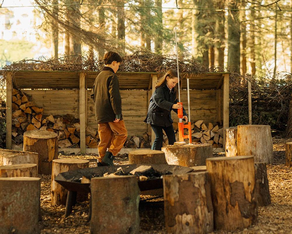 Children discovering nature in Gleneagles forest setting